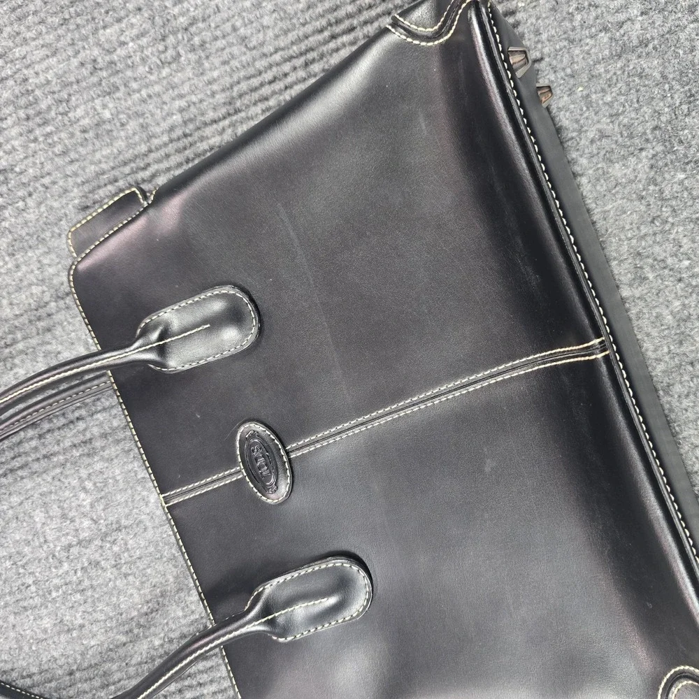 Tods D Bag Womens Black Leather Handbag‎ Satchel Purse Authentic Luxury
